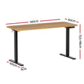 Artiss Electric Standing Desk 140cm Motorised Adjustable Oak Black