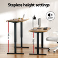 Artiss Electric Standing Desk 140cm Motorised Adjustable Oak Black