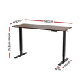 Artiss Standing Desk Height Adjustable 140cm Ergonomic Office Desk Brown