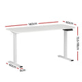 Artiss Electric Standing Desk 140cm White Motorised Adjustable