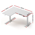 Artiss L-Shape Electric Standing Desk Adjustable White