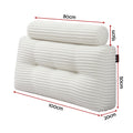 Giselle wedge pillow headboard with non-flattening shredded foam core, perfect for dorm reading or sofa lap desk, 330g corduroy cover, side pockets, King Single