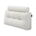 Giselle wedge pillow headboard with non-flattening shredded foam core, perfect for dorm reading or sofa lap desk, 330g corduroy cover, side pockets, King Single
