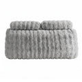 Giselle Wedge Pillow Headboard, Easy Wash Zipper Cover & Anti-Flat Foam, Couch Lumbar Support for Dorm Readers, 340g Faux Rabbit Fur with Dual Pockets, Double