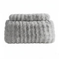 Giselle Wedge Pillow Headboard, Easy Wash Zipper Cover & Anti-Flat Foam, Couch Lumbar Support for Dorm Readers, 340g Faux Rabbit Fur with Dual Pockets, King Single