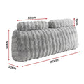 Giselle Wedge Pillow Headboard, Easy Wash Zipper Cover & Anti-Flat Foam, Couch Lumbar Support for Dorm Readers, 340g Faux Rabbit Fur with Dual Pockets, Queen