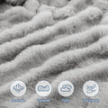 Giselle Wedge Pillow Headboard, Easy Wash Zipper Cover & Anti-Flat Foam, Couch Lumbar Support for Dorm Readers, 340g Faux Rabbit Fur with Dual Pockets, Queen