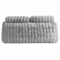 Giselle Wedge Pillow Headboard, Easy Wash Zipper Cover & Anti-Flat Foam, Couch Lumbar Support for Dorm Readers, 340g Faux Rabbit Fur with Dual Pockets, Queen