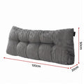 Giselle Headboard Pillow for Sitting in Bed, Upgraded Shredded Foam Reading Wedge Cushion for Lumbar Support, 320g Corduroy Backrest with Side Pockets for Dorm Daybed, Double