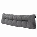 Giselle Headboard Pillow for Sitting in Bed, Upgraded Shredded Foam Reading Wedge Cushion for Lumbar Support, 320g Corduroy Backrest with Side Pockets for Dorm Daybed, King