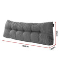 Giselle Headboard Pillow for Sitting in Bed, Upgraded Shredded Foam Reading Wedge Cushion for Lumbar Support, 320g Corduroy Backrest with Side Pockets for Dorm Daybed, Queen