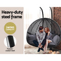 Gardeon Outdoor Swing Chair 2 Seater Rattan Pod Cushion Stand