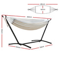 Gardeon Hammock Bed Camping Chair Outdoor Lounge SINGLE Cotton with Stand