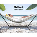 Gardeon Hammock Bed Camping Chair Outdoor Lounge SINGLE Cotton with Stand