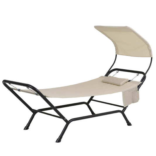 Gardeon Hammock Bed Stand Sun Lounge Chair Beige