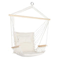 Gardeon Hammock Chair Hanging Armrest Cream Camping Outdoor