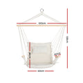Gardeon Hammock Chair Hanging Armrest Cream Camping Outdoor