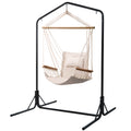 Gardeon Hammock Chair with Stand Swing Hanging Garden Cream