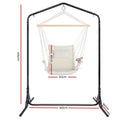 Gardeon Hammock Chair with Stand Swing Hanging Garden Cream