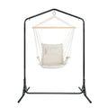 Gardeon Hammock Chair with Stand Swing Hanging Garden Cream