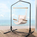 Gardeon Hammock Chair with Stand Swing Hanging Garden Cream