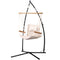 Gardeon Hammock Chair Steel Stand Armrest Outdoor Cream