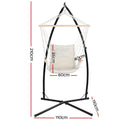 Gardeon Hammock Chair Steel Stand Armrest Outdoor Cream