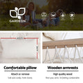 Gardeon Hammock Chair Steel Stand Armrest Outdoor Cream