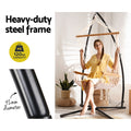 Gardeon Hammock Chair Steel Stand Armrest Outdoor Cream