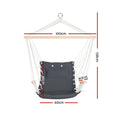 Gardeon Hammock Chair Hanging Grey with Armrests Camping