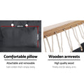 Gardeon Hammock Chair Hanging Grey with Armrests Camping