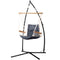 Gardeon Hammock Chair Steel Stand Armrest Grey Outdoor Hanging