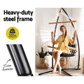 Gardeon Hammock Chair Steel Stand Armrest Grey Outdoor Hanging