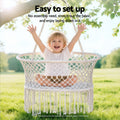 Gardeon Hammock Chair Cotton Swing Cream Indoor Outdoor