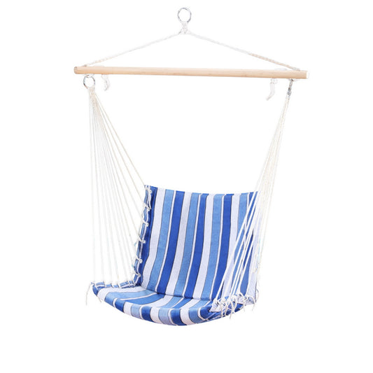 Gardeon Hammock Chair Swing Blue Camping Outdoor Portable