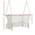 Gardeon Hammock Chair 2 Person Outdoor Portable Camping Cream