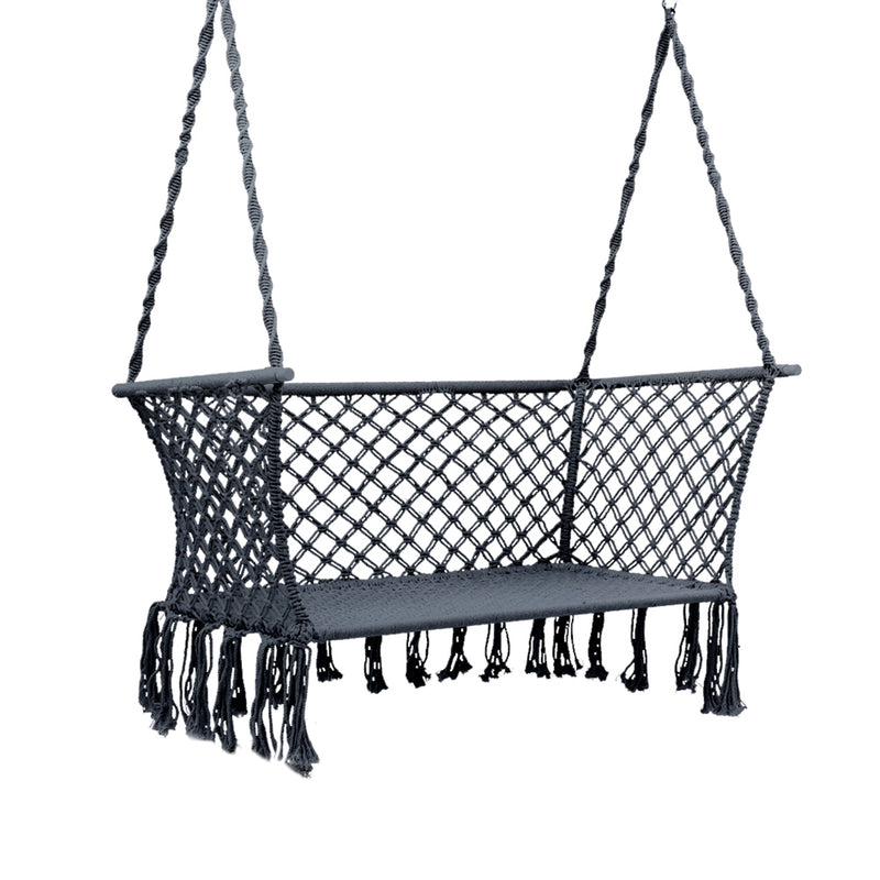 Gardeon 2 Person Hammock Chair Outdoor Portable Grey Camping