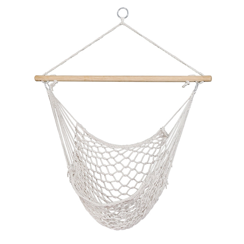 Gardeon Hammock Chair Hanging Indoor Outdoor Mesh Cream