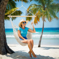 Gardeon Hammock Chair Hanging Indoor Outdoor Mesh Cream
