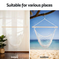 Gardeon Hammock Chair Hanging Indoor Outdoor Mesh Cream