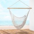 Gardeon Hammock Chair Hanging Indoor Outdoor Mesh Cream