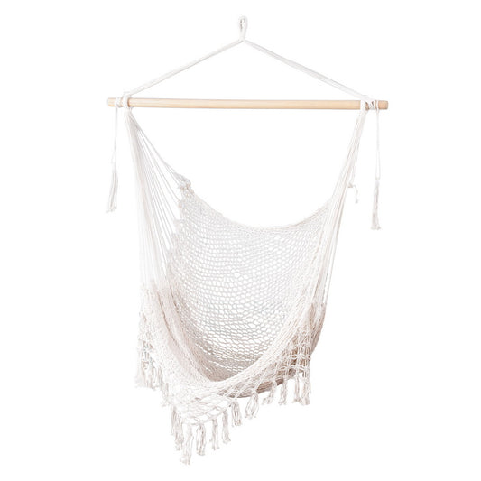 Gardeon Hammock Chair Swing Mesh Cream Camping Portable