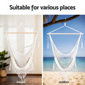 Gardeon Hammock Chair Swing Mesh Cream Camping Portable