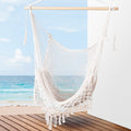 Gardeon Hammock Chair Swing Mesh Cream Camping Portable