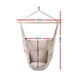 Gardeon Hammock Chair Cream Cushion Pillow Outdoor Camping Hanging