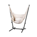 Gardeon Hammock Chair Hanging Stand Outdoor Cream