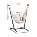 Gardeon Hammock Chair Hanging Stand Outdoor Cream