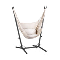 Gardeon Hammock Chair Hanging Stand Outdoor Cream