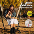 Gardeon Hammock Chair Hanging Stand Outdoor Cream