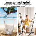 Gardeon Hammock Chair Hanging Stand Outdoor Cream